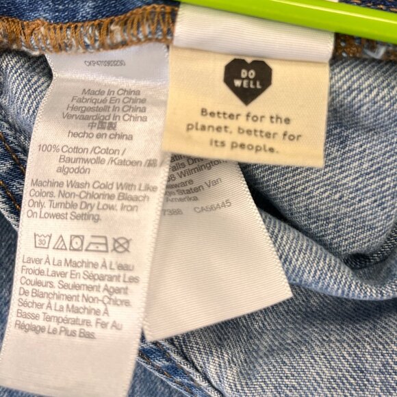 Madewell Overalls Size L Oversized Carpenter Wide Leg Blue Denim Cotton Utility - Picture 16 of 16